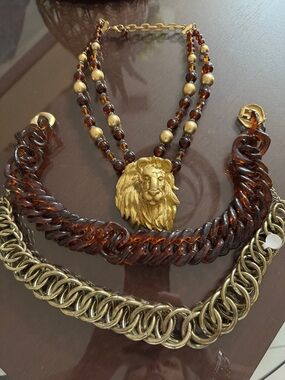 Gold & tortoise costume jewelry set